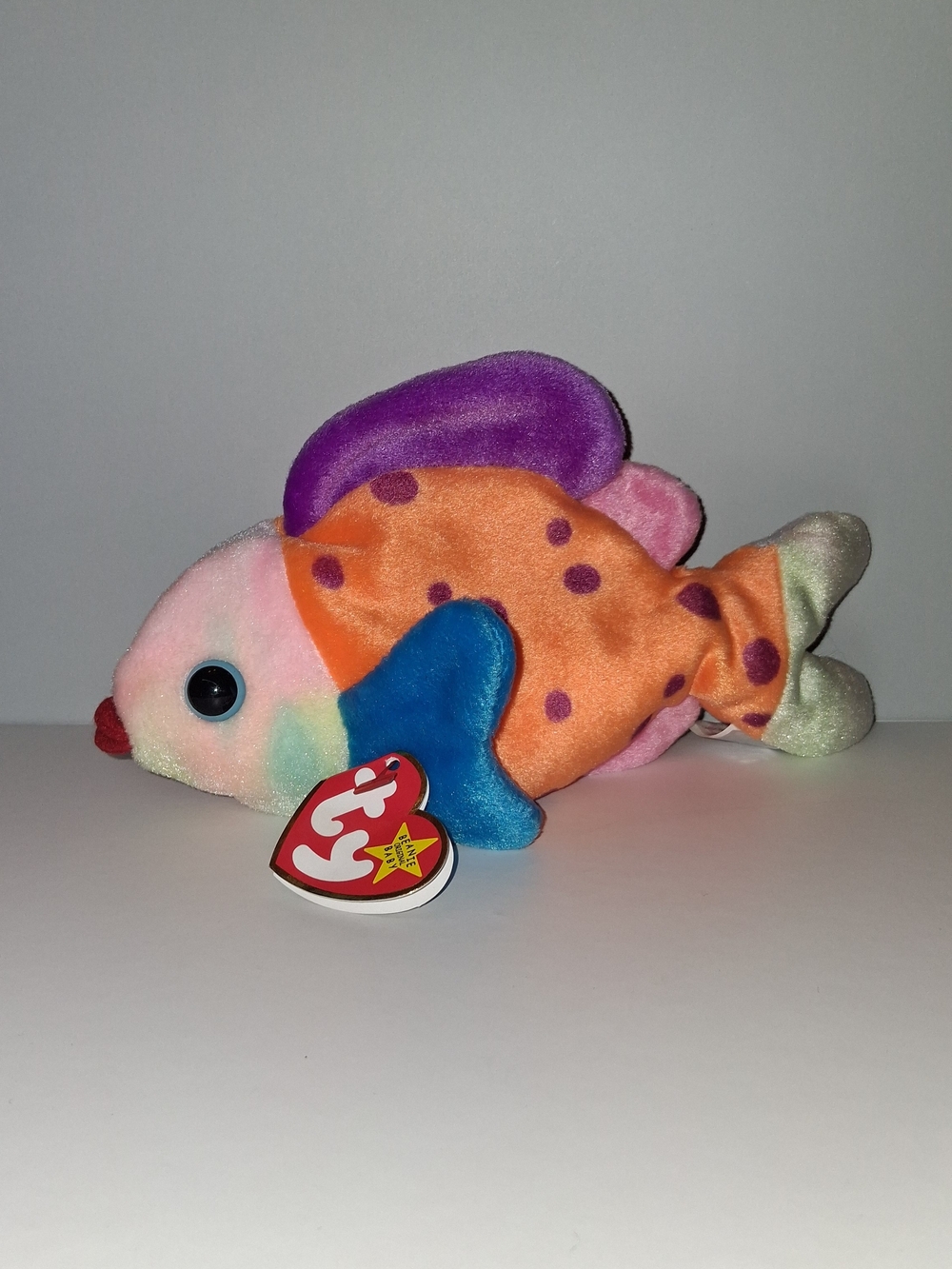 TY Lips Beanie Baby 1999 Multicolor Plush Fish
